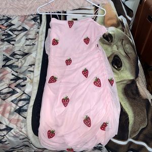 Pink Strawberry Mini Dress